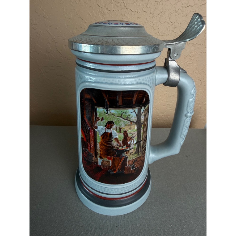 Avon 1985 The Blacksmith Building of America Stein Uldis Klavins Brazil 65690
